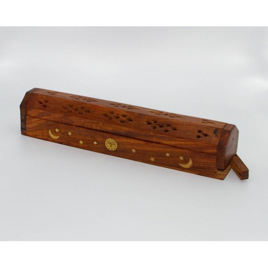 Coffin wood incense holder (moon)